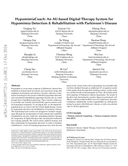 HypomimiaCoach: An AU-based Digital Therapy System for Hypomimia
  Detection & Rehabilitation with Parkinson's Disease