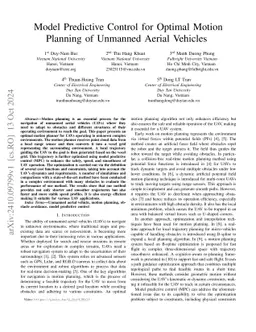 Model Predictive Control for Optimal Motion Planning of Unmanned Aerial
  Vehicles