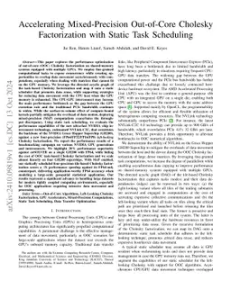 Accelerating Mixed-Precision Out-of-Core Cholesky Factorization with
  Static Task Scheduling