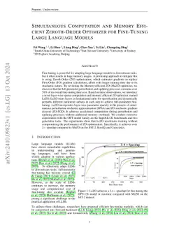 Simultaneous Computation and Memory Efficient Zeroth-Order Optimizer for
  Fine-Tuning Large Language Models