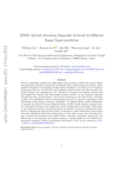 HASN: Hybrid Attention Separable Network for Efficient Image
  Super-resolution