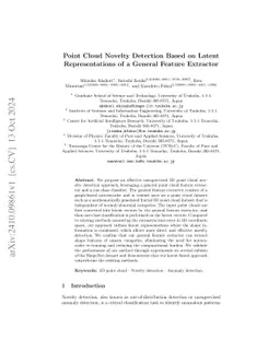 Point Cloud Novelty Detection Based on Latent Representations of a
  General Feature Extractor
