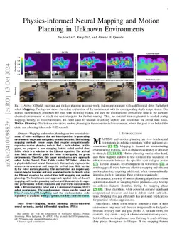 Physics-informed Neural Mapping and Motion Planning in Unknown Environments