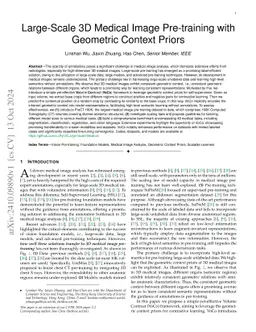 Large-Scale 3D Medical Image Pre-training with Geometric Context Priors
