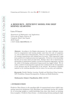 A resource-efficient model for deep kernel learning