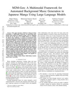 M2M-Gen: A Multimodal Framework for Automated Background Music
  Generation in Japanese Manga Using Large Language Models