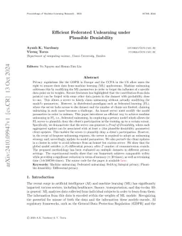 Efficient Federated Unlearning under Plausible Deniability