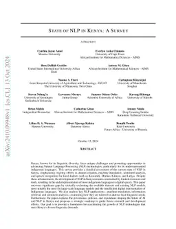 State of NLP in Kenya: A Survey