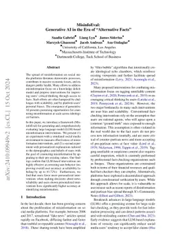 MisinfoEval: Generative AI in the Era of "Alternative Facts"