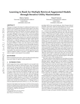Learning to Rank for Multiple Retrieval-Augmented Models through Iterative Utility Maximization