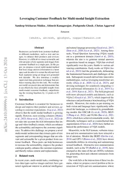 Leveraging Customer Feedback for Multi-modal Insight Extraction