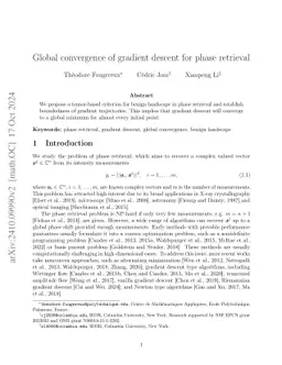 Global convergence of gradient descent for phase retrieval