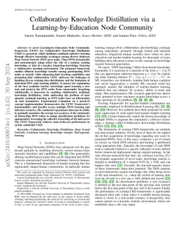 Collaborative Knowledge Distillation via a Learning-by-Education Node
  Community