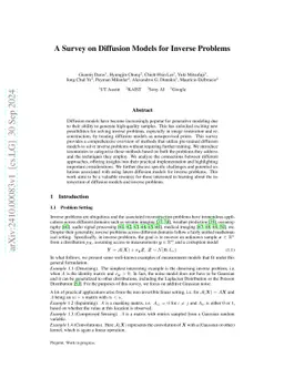 A Survey on Diffusion Models for Inverse Problems