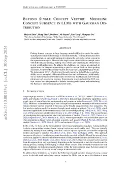 Beyond Single Concept Vector: Modeling Concept Subspace in LLMs with Gaussian Distribution
