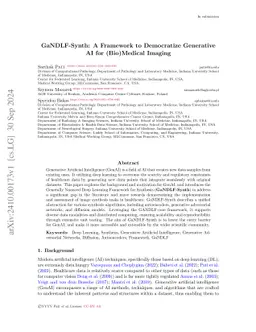 GaNDLF-Synth: A Framework to Democratize Generative AI for (Bio)Medical
  Imaging