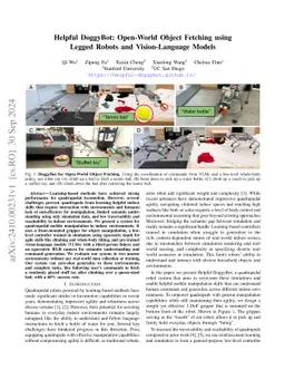 Helpful DoggyBot: Open-World Object Fetching using Legged Robots and
  Vision-Language Models