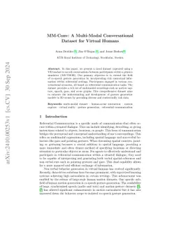 MM-Conv: A Multi-modal Conversational Dataset for Virtual Humans