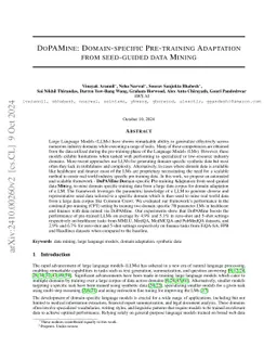 DoPAMine: Domain-specific Pre-training Adaptation from seed-guided data
  Mining