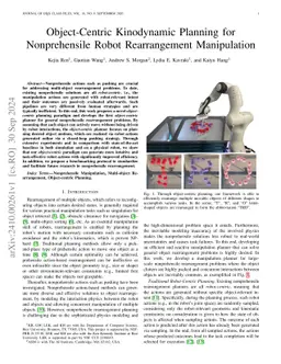 Object-Centric Kinodynamic Planning for Nonprehensile Robot Rearrangement Manipulation