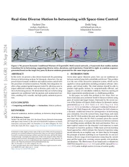 Real-time Diverse Motion In-betweening with Space-time Control