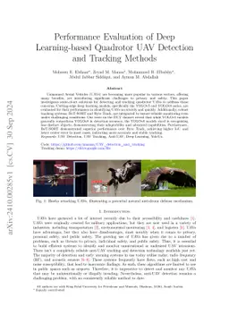 Performance Evaluation of Deep Learning-based Quadrotor UAV Detection
  and Tracking Methods