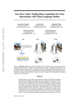 Ask, Pose, Unite: Scaling Data Acquisition for Close Interactions with
  Vision Language Models