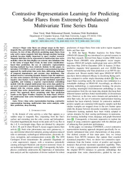 Contrastive Representation Learning for Predicting Solar Flares from
  Extremely Imbalanced Multivariate Time Series Data