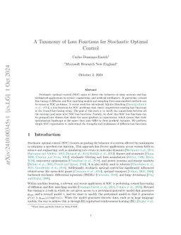 A Taxonomy of Loss Functions for Stochastic Optimal Control