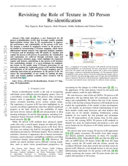 Revisiting the Role of Texture in 3D Person Re-identification
