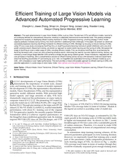 Efficient Training of Large Vision Models via Advanced Automated
  Progressive Learning