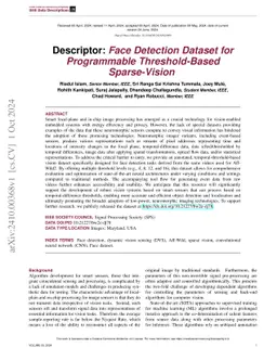 Descriptor: Face Detection Dataset for Programmable Threshold-Based
  Sparse-Vision