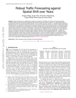 Robust Traffic Forecasting against Spatial Shift over Years