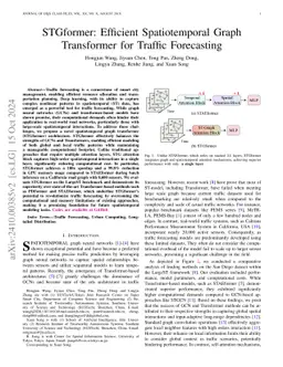 STGformer: Efficient Spatiotemporal Graph Transformer for Traffic
  Forecasting