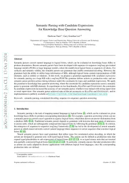 Semantic Parsing with Candidate Expressions for Knowledge Base Question Answering
