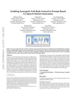 Enabling Synergistic Full-Body Control in Prompt-Based Co-Speech Motion
  Generation
