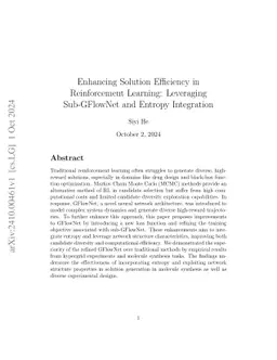 Enhancing Solution Efficiency in Reinforcement Learning: Leveraging
  Sub-GFlowNet and Entropy Integration