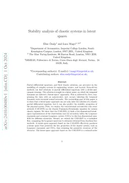 Stability analysis of chaotic systems in latent spaces