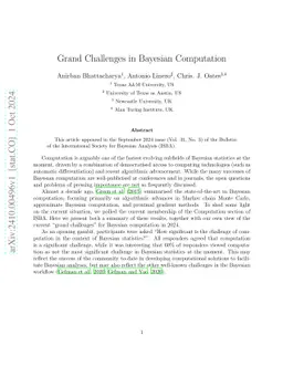 Grand Challenges in Bayesian Computation