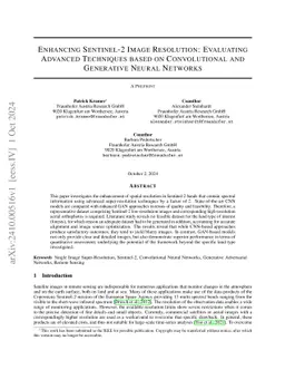 Enhancing Sentinel-2 Image Resolution: Evaluating Advanced Techniques
  based on Convolutional and Generative Neural Networks