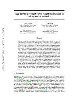 Deep activity propagation via weight initialization in spiking neural networks