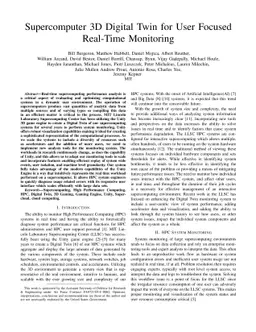 Supercomputer 3D Digital Twin for User Focused Real-Time Monitoring