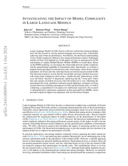 Investigating the Impact of Model Complexity in Large Language Models
