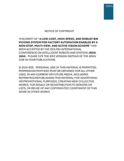 A Low-Cost, High-Speed, and Robust Bin Picking System for Factory
  Automation Enabled by a Non-Stop, Multi-View, and Active Vision Scheme