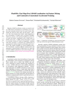 FlashMix: Fast Map-Free LiDAR Localization via Feature Mixing and
  Contrastive-Constrained Accelerated Training