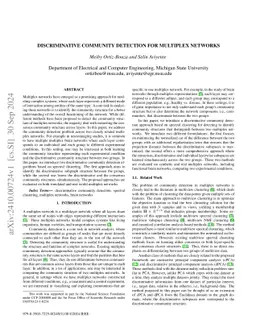 Discriminative community detection for multiplex networks