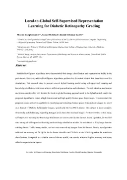 Local-to-Global Self-Supervised Representation Learning for Diabetic
  Retinopathy Grading