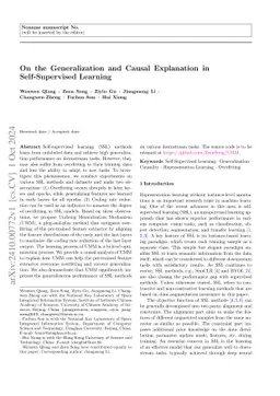 On the Generalization and Causal Explanation in Self-Supervised Learning