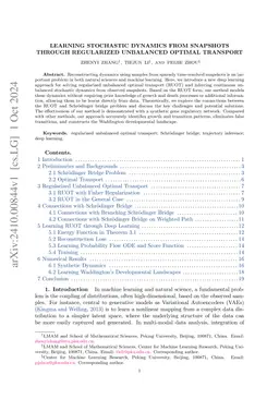 Learning stochastic dynamics from snapshots through regularized unbalanced optimal transport