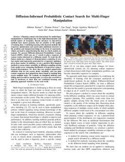 Diffusion-Informed Probabilistic Contact Search for Multi-Finger
  Manipulation